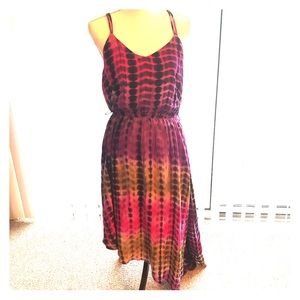 Bohemian Tie Dye Dress with Asymmetrical Hem 💜